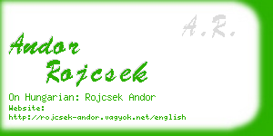 andor rojcsek business card